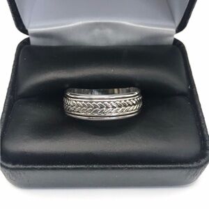 Men's 925 Sterling Silver Braided Spinner Band Ring Size 12
